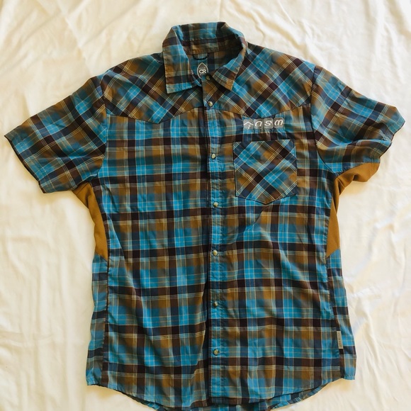 MEN’S LIGHTWEIGHT COLLARED SNAP-CLOSURE S/S LRG CLUB RIDE CYCLING SHIRT (EUC) - Picture 1 of 7